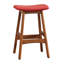 Tabourets de comptoir Mid-Century modernes en similicuir et bois massif (ensemble de 2)-12512887