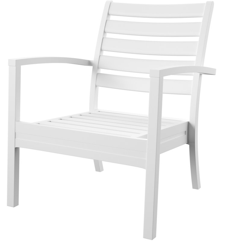 Fauteuil club de 28 po de largeur Quadis, Toile taupe Sunbrella®, Blanc
