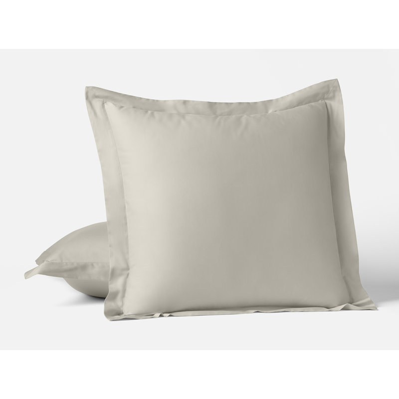Cloud Soft Sateen Sateen Standard Sham Set, Stone, Euro