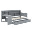 Lit de jour en bois avec tiroirs, ports USB et bureau-264375162-264375163
