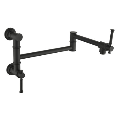 Wall Mounted Pot Filler Faucet, Modern Brass Pot Filler Two-Attachment Waln Pot Filler Swing Arm