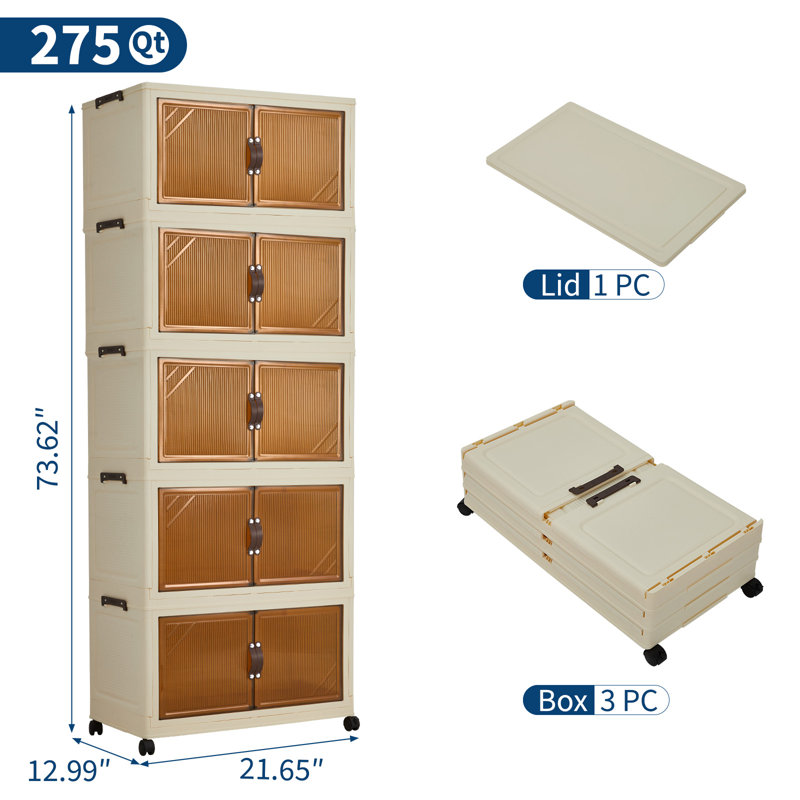 Plastic / Acrylic Wardrobe, 187 cm H x 57 cm W x 31 cm D