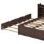 Lit plateforme double en bois avec tiroir de rangement intégré, station de charge et lit gigogne simple-279392281