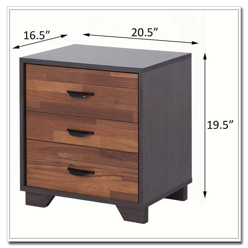 Walnut and Espresso 3-drawer Rectangular Accent Table