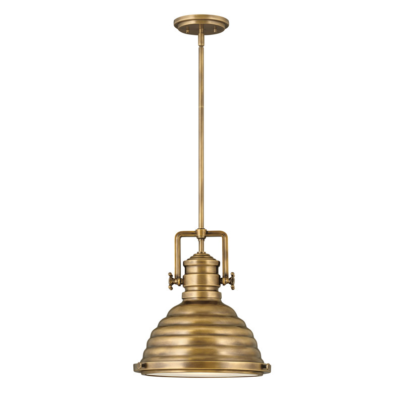 Keating  1 - Light Single Dome Pendant, Heritage Brass