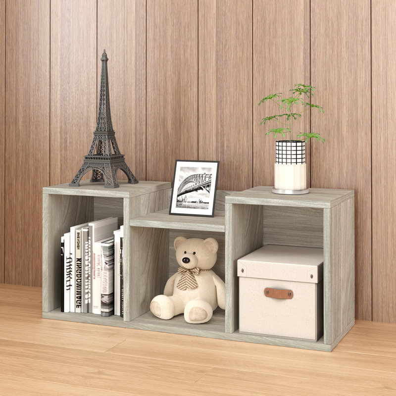 Wayland 15.9'' H x 36'' W Stackable Bookcase, Aspen Grey