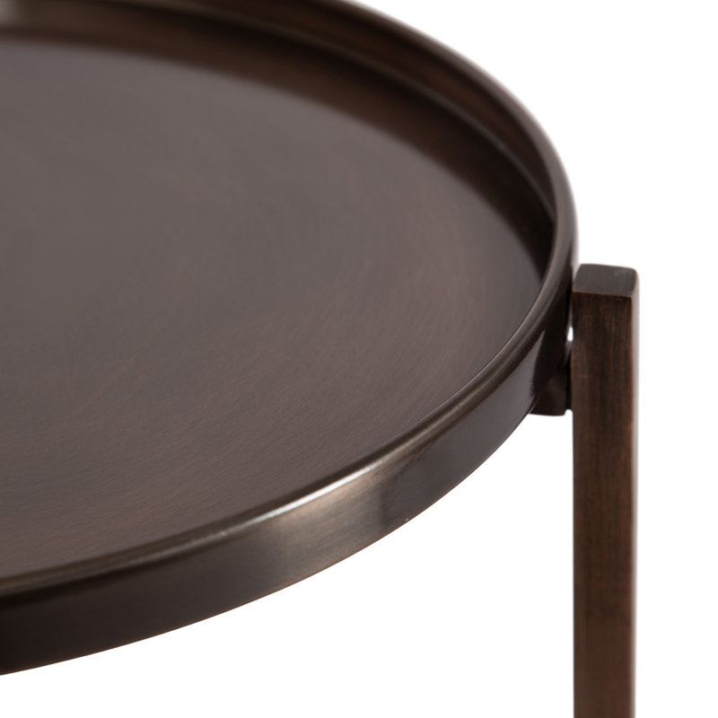 Ensemble de tables en métal Aguilar, Plateau en bronze / base brune