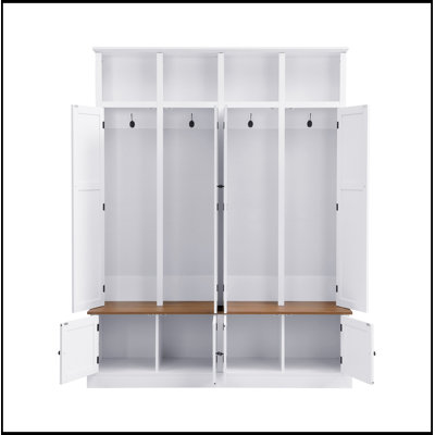 Donald avec banc, armoire, casiers ouverts et crochets