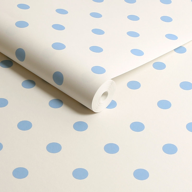 Cath Kidston Button Spot Dotty Wallpaper, Blue