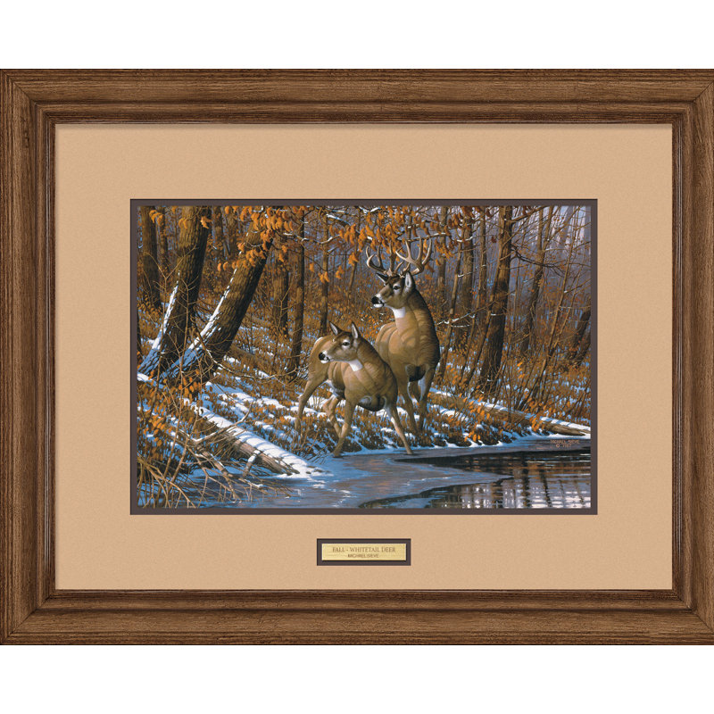 « whitetail automne » par michael crible, reproduction d’art encadrée