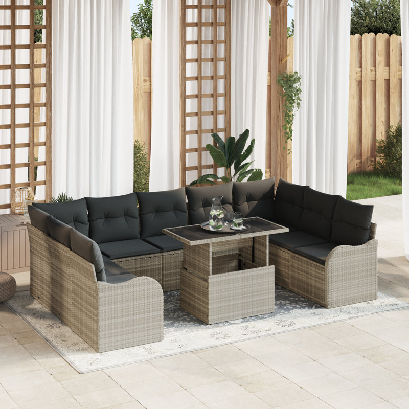 289cm Wide Patio Sofa with Cushions