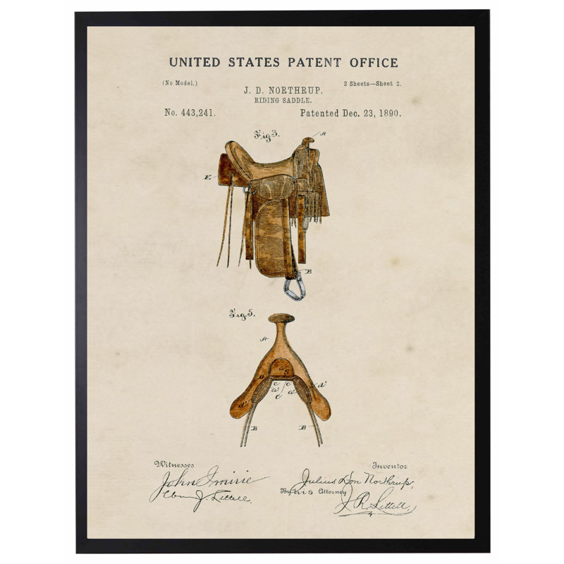 Saddle Patent 2 in Black Frame