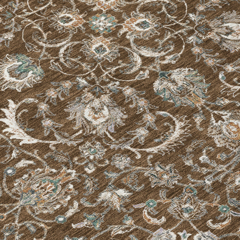 Machine Washable Indoor/Outdoor Chantille ACN2576 Traditional Rug, 1'8" x 2'6", Chocolate