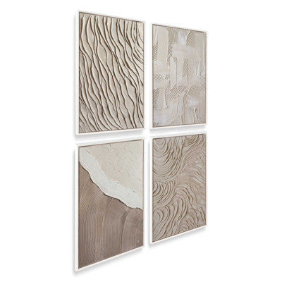 Ensemble de 4 impressions sur toile Wave Formations
