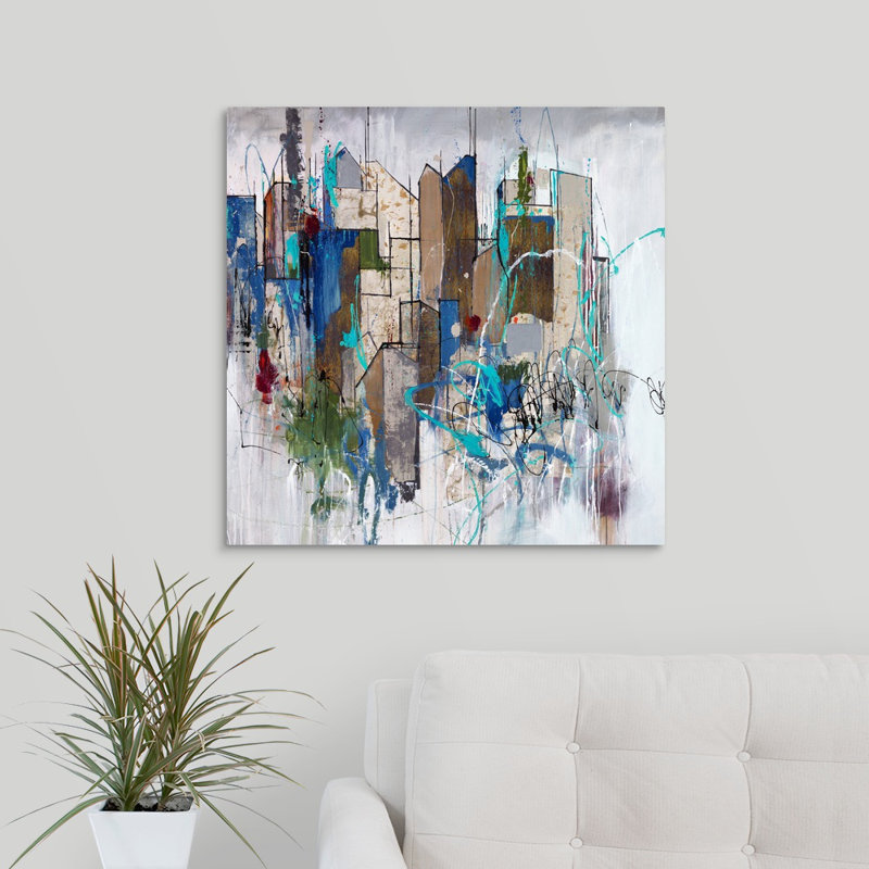 « stomping ground oreillers », peinture sur toile, Toile tendue, H 24 po x l 24 po x P 1,25 po