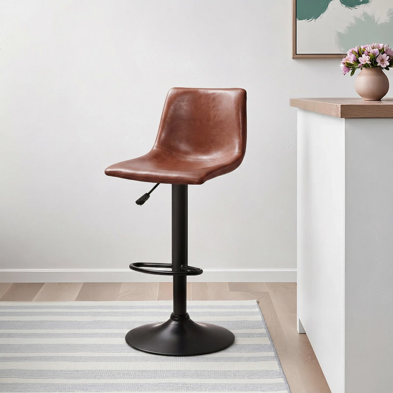 Halima Rockel Swivel Bar Stools Set Of 2, Dark Brown
