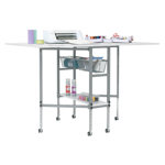 58.75'' x 36.5'' Foldable Sewing Table with Sewing Machine Platform and Wheels