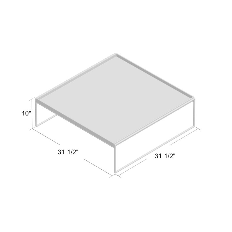 Trays Coffee Table, Black, 10" H x 31.5" L x 31.5" W
