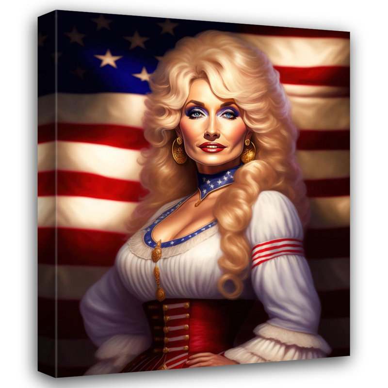 Country Music Dolly Parton par Stephen Chambers - Photographie sur toile tendue, H 24 po x l 20 po x P 1,5 po