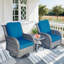 Ensemble de mobilier de patio en osier - Ensemble de conversation 3 pièces en rotin pour l'extérieur