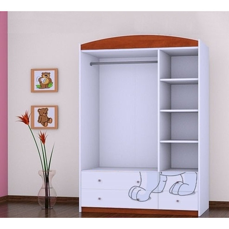 Wing 3 Door Wardrobe, Red