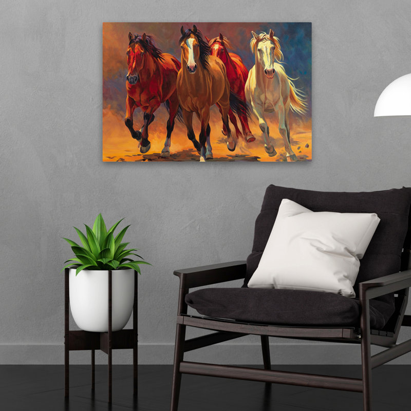 Art et chevaux, H 16 po x l 24 po