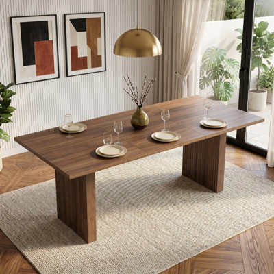 Simple Style Extendable Rectangular Dining Table for 6-8 People