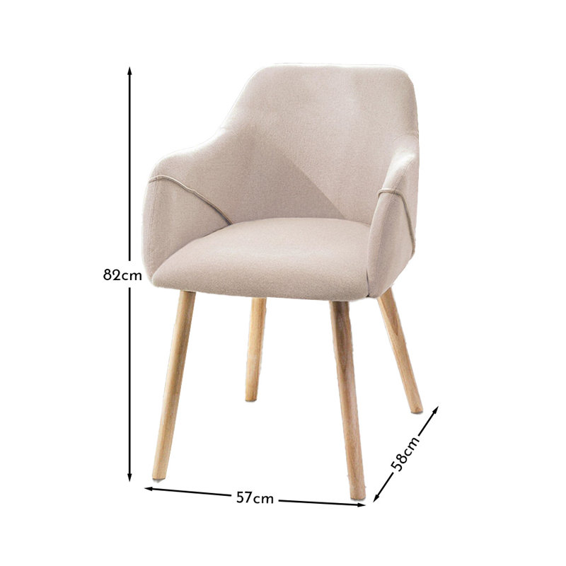 Aggarwal 48cm H Armchair, Whitewash, Fossil
