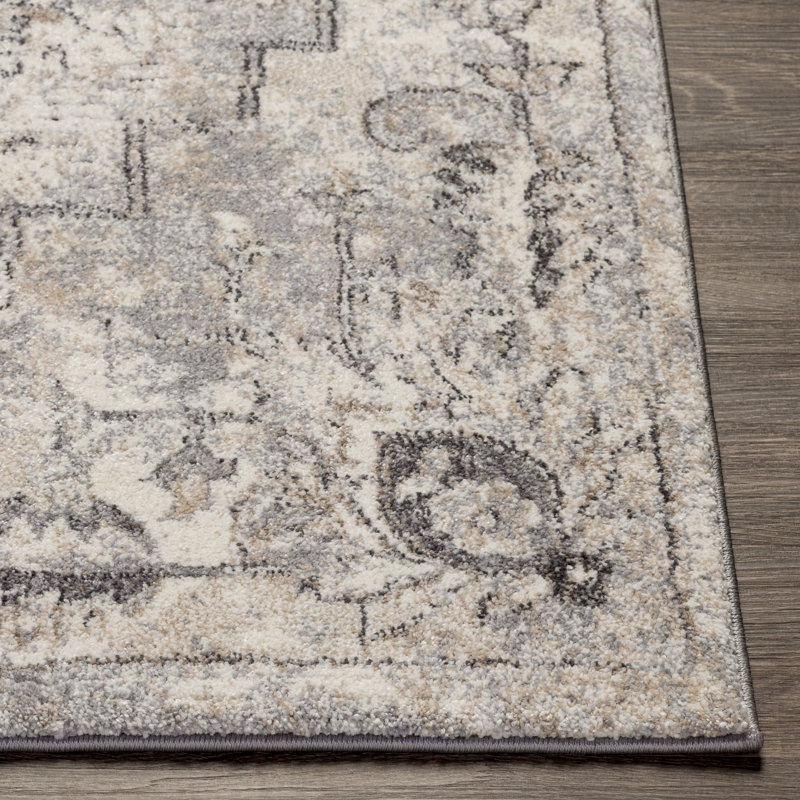 Reversible High Pile Gray Synthetic 5'3" x 7'3" Rectangular Rug