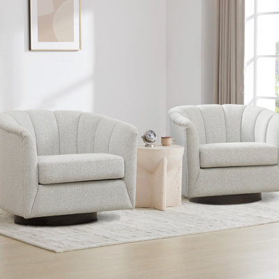 Siège pivotant avec silhouette gracieuse et construction en tissu élégant et contemporain