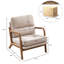 75cm Wide Comfortable Linen Upholstered Arm Accent Chair With Solid Wood Legs (Set of 2)