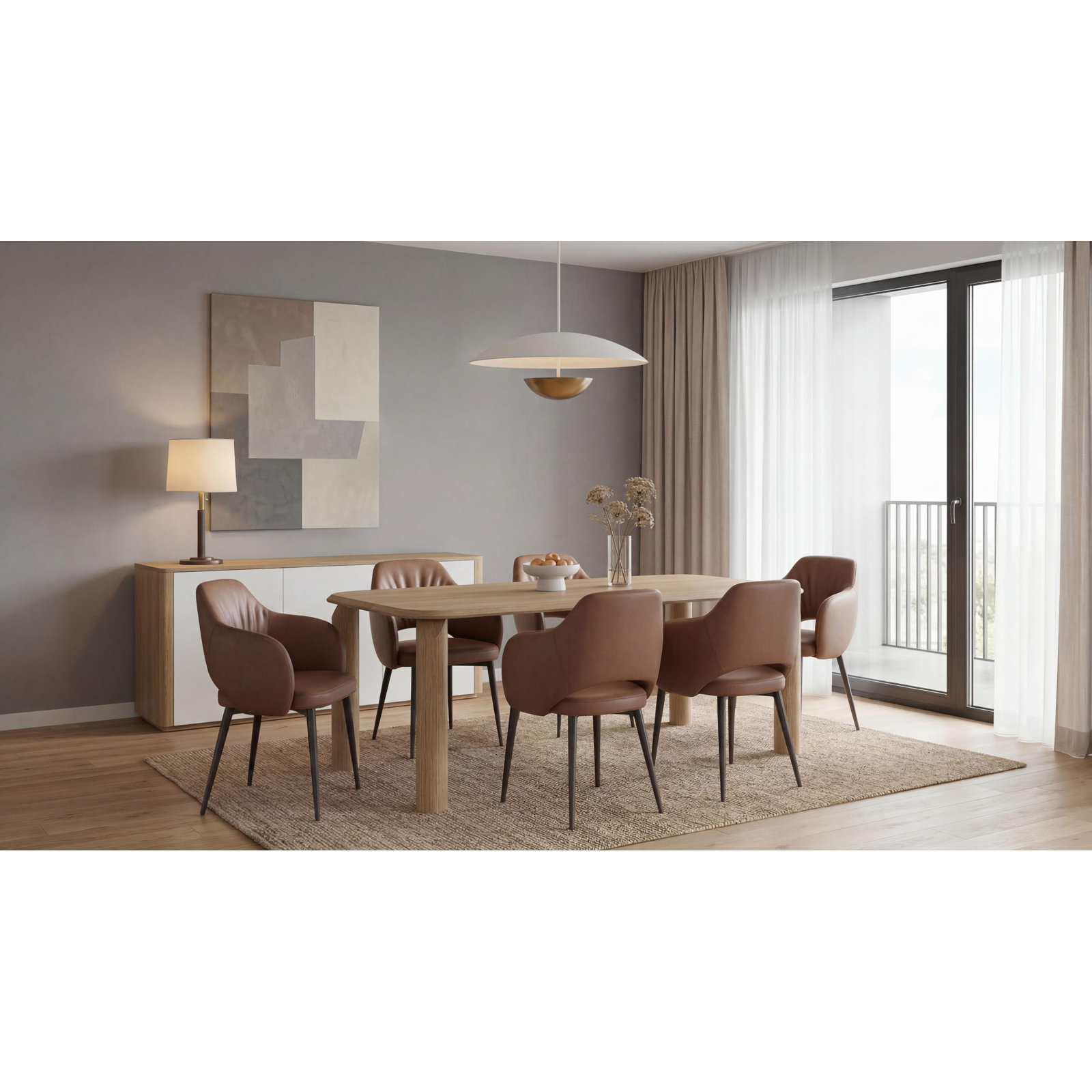 Dining Table, Natural, 30" H x 70.87" L x 35.43" W