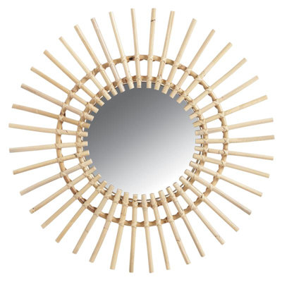 Sangerville Rattan Flat Wall Mirror