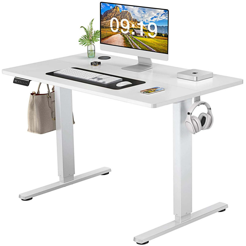 Bureau debout à hauteur ajustable Marther, Blanc, H 28 po x l 39 po x P 23 po