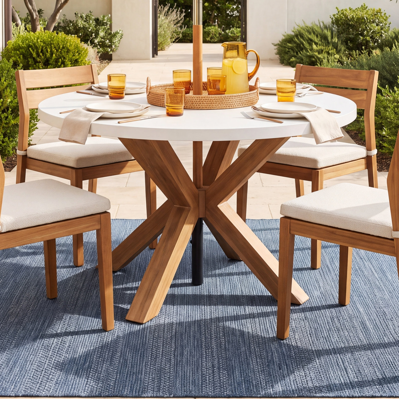 Fleur 48" Eucalyptus Patio Dining Table