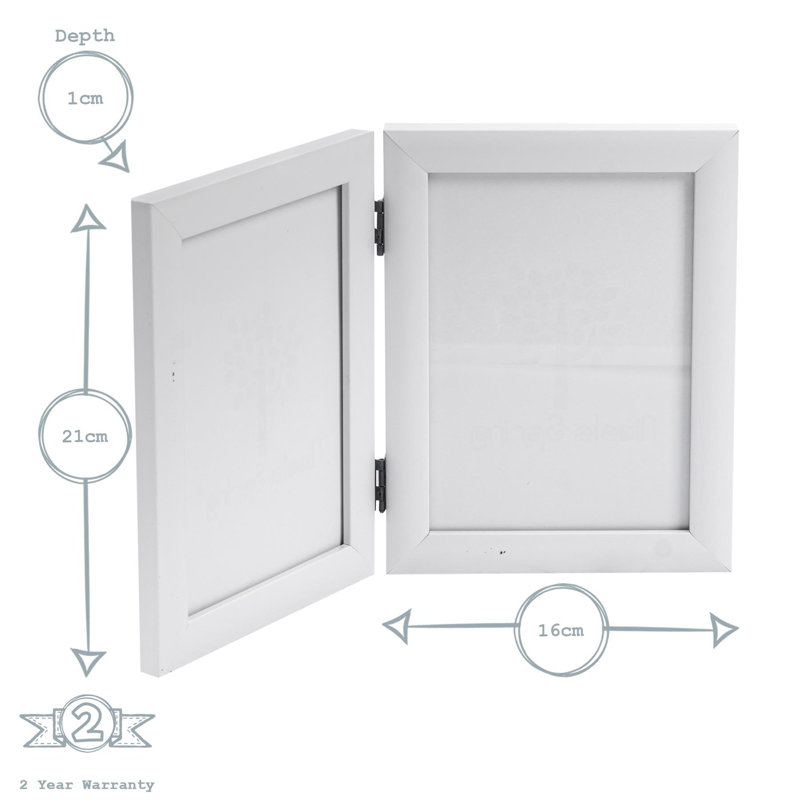 Nicola Spring - 5x Folding Double Photo Frames - 5 x 7", White
