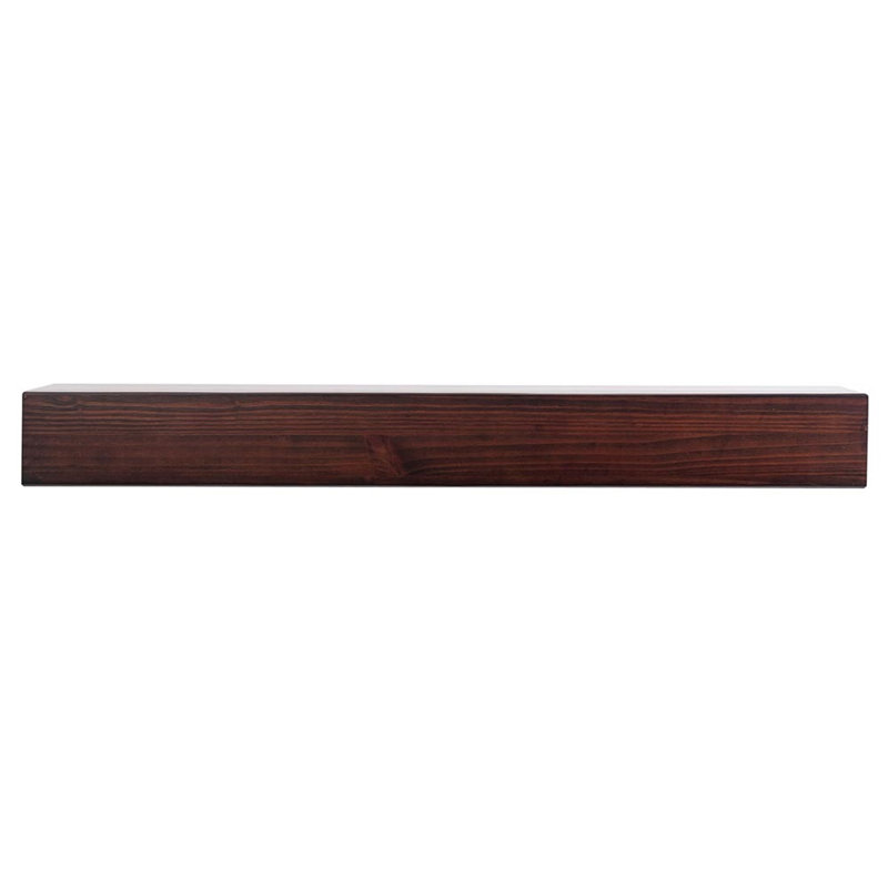 Brylee Floating Wood Fireplace Mantel Shelf, 9" D x 5.5" H, 60", Cinnamon