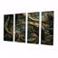 Retro Gold Whirling Fractal - Fractals Wall Art, ensemble de 4 pièces-309003624