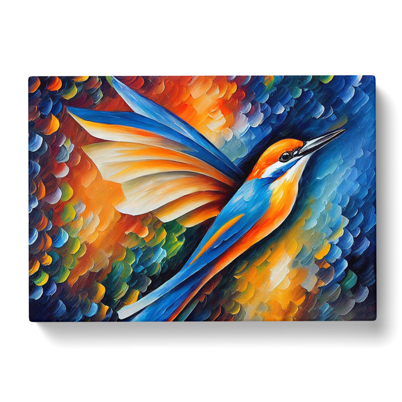 Kingfisher Bird - Wrapped Canvas, 35cm H x 50cm W x 3cm D