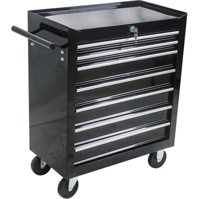 7-Drawer Mechanics Rolling Tool Storage Cabinet, High Capacity Tool Chest Cart with Wheels for Repair Projects Garage Workshop Home Black -  WFX Utility™, 4030EC48DC604149AD6A79AA3301715F
