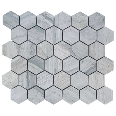 Blue Oak Marble 2" Hexagon Mosaic