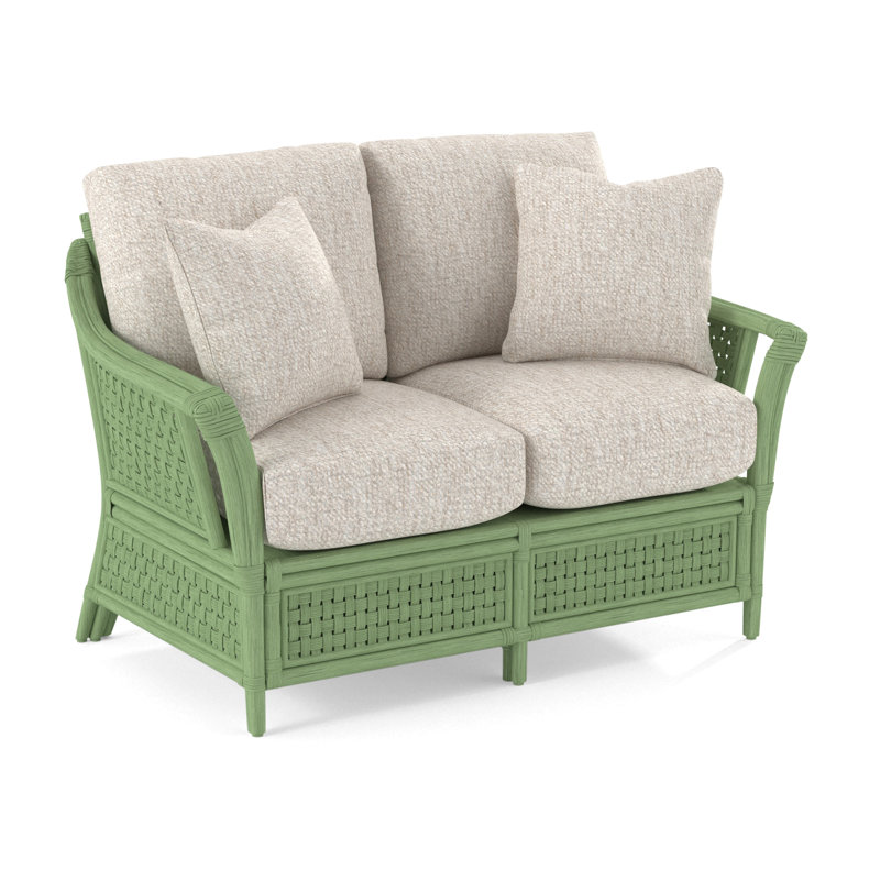 Boca Loveseat, White Textured Performance;, Antique Black