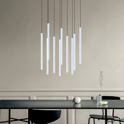 Luminaire suspendu cylindrique à 10 lumières DEL Baileyton