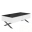 Table basse rectangulaire à miroir avec base en métal et 2 tiroirs