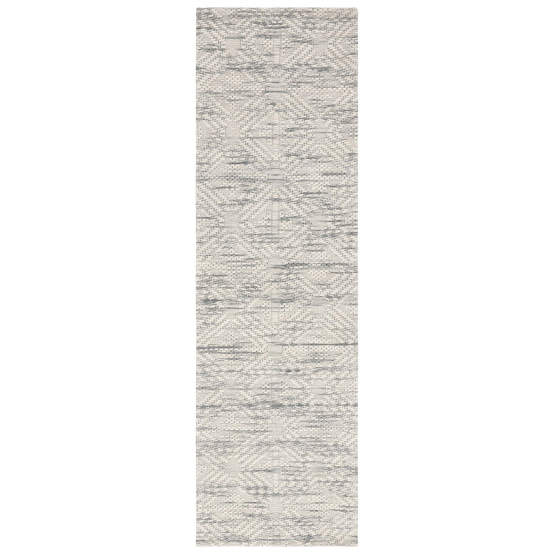 Arnetria Hand Loomed Wool And Cotton With Latex Geometric Rug, Runner 2'3" x 8'