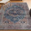 Tapis bleu marine / brun Alacati Ogee Medallion-673409066
