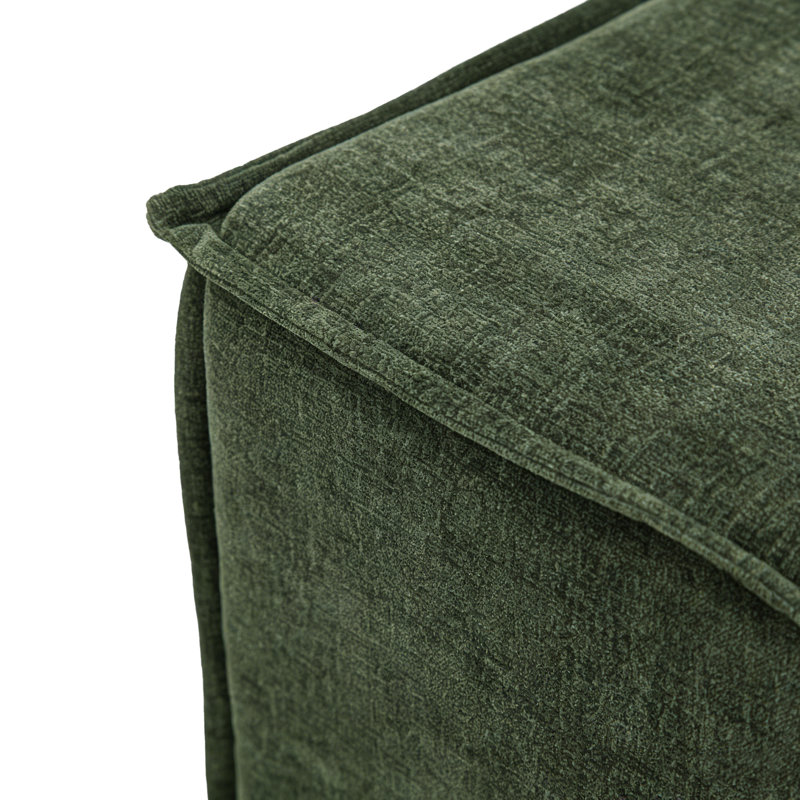 Hampton Square Pouf Ottoman - Clover Leaf Green, Clover Leaf Green