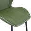 4 ensembles de chaises de salle à manger en polyuréthane vert olive rétro avec un coussin spacieux et confortable. Plusieurs couleurs disponibles, avec des pieds en métal noir et des pieds réglables, convenant à la salle à manger, au bureau et au bureau, etc.-1938965638