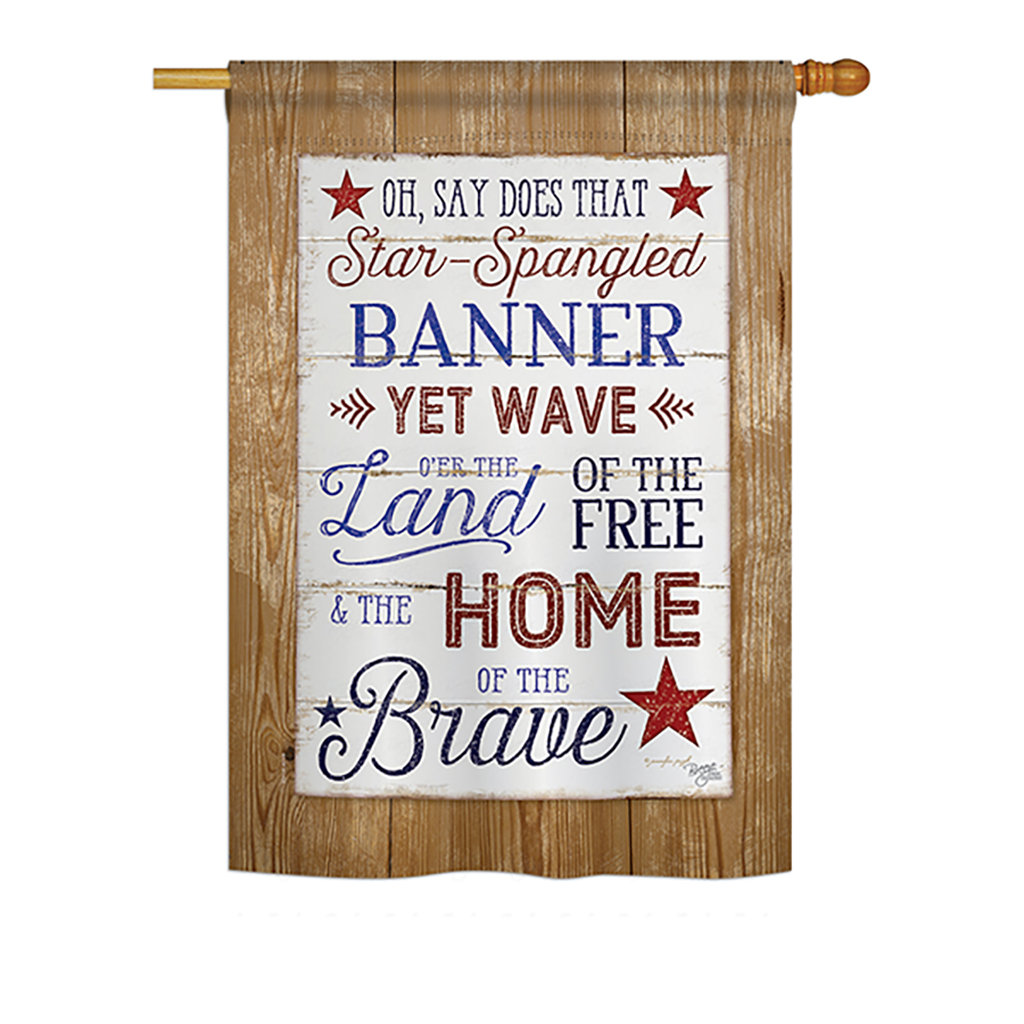 Double Sided 40'' H x 28'' W Polyester Independence Day House Flag Breeze Decor