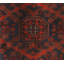Tapis oriental noir / rouge en laine noué à la main 3 pi 4 po x 4 pi 9 po Cremeans